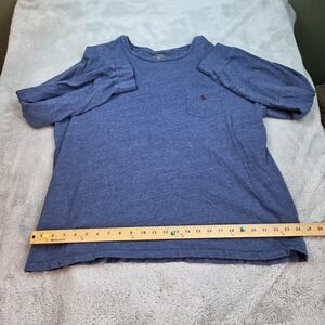 Polo Ralph Lauren Mens Heather Blue Long Sleeve Pocket‎ T Shirt Size XXL 2XL Tee